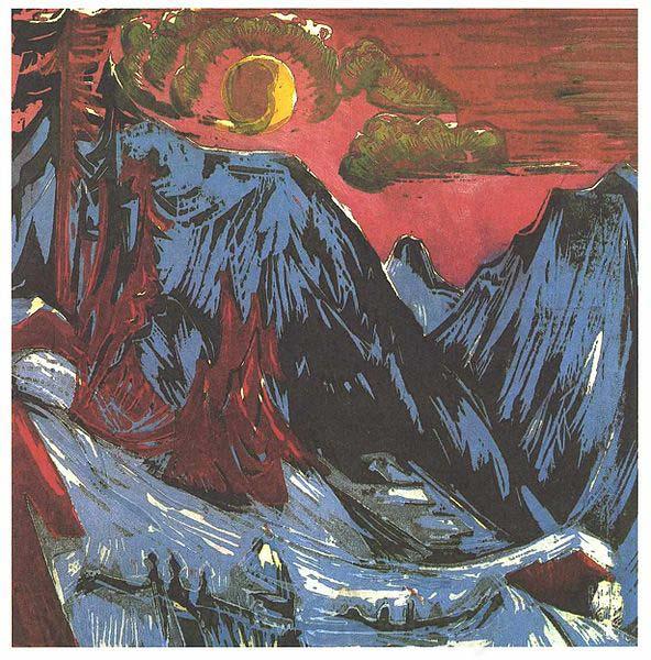 Ernst Ludwig Kirchner Moon night Norge oil painting art
